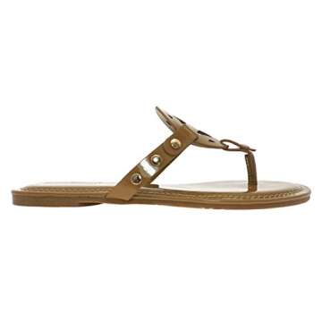 Pierre Dumas Women's Limit-20 Thong Flip Flop Sandal (Mocha, us_footwear_size_system, adult, women, numeric, medium, numeric_9)