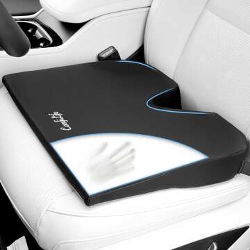 ComfiLife Premium Wedge Memory Foam Car Seat Cushion - Comfort for Long Drives