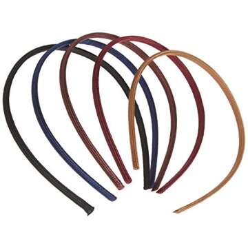 Goody Ouchless Shoestring Headbands - 5 Ct, Assorted Colors, Stylish & Lightweight Thin Headbands, Damage-Free Fabric Headbands for Women & Men, All-Day Comfort, For All Occasions, All Hair Types