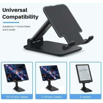 Foldable Adjustable Tablet Stand for iPads & Monitors