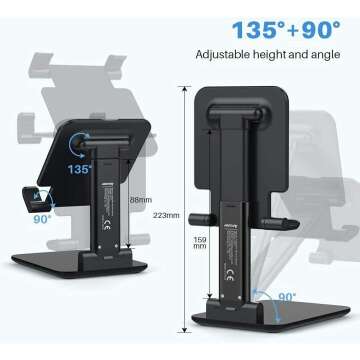 Foldable Adjustable Tablet Stand for iPads & Monitors