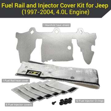 DESIGN ENGINEERING Fuel Rail & Injector Cover Kit for Jeep (1997-2004, 4.0L Engine) - Our Accessories Reduce Vapor Lock & Keep Fuel Injectors & Rails Cooler