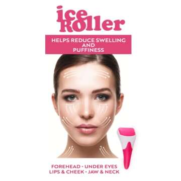 Elizabeth Mott-Ice Roller for Face & Eye Puffiness Relief - Detachable & Reusable Massager Head Face Roller Tool - Cold Therapy for Puffiness, Swelling, Redness, Blood Circulation - All Skin Types