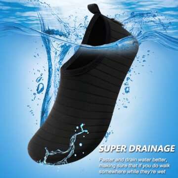 VIFUUR Water Sports Shoes Barefoot Quick-Dry Aqua Yoga Socks Slip-on for Men Women A Black 34-35