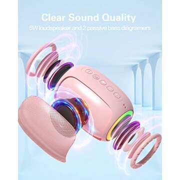 MEGUO Bluetooth Speakers, A66 Wireless Speakers,5W Portable Wireless Speakers with Clear Sound,Multi Playing Modes, Compatible with Cellphone, PC for Home or Outdoors