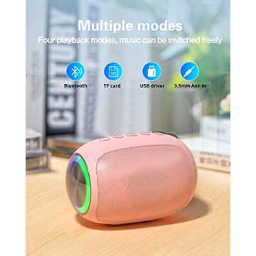 MEGUO Bluetooth Speakers, A66 Wireless Speakers,5W Portable Wireless Speakers with Clear Sound,Multi Playing Modes, Compatible with Cellphone, PC for Home or Outdoors