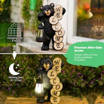 Qeeman Solar Garden Decor Statues Figurine: Garden Art for Patio Balcony Yard Lawn - Unique Christmas Birthdays Gifts for Mom Grandma Women Wife Sister