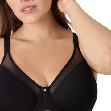 Bali Women's Ultra Light Illusion Bra 34C - Black