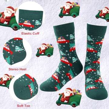 Kids Christmas Socks - Fun Gift for Ages 6-12