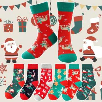 Kids Christmas Socks - Fun Gift for Ages 6-12