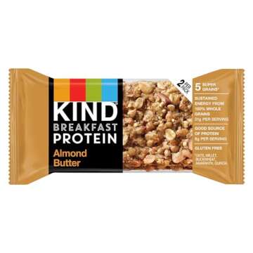 KIND Breakfast, Healthy Snack Bar, Almond Butter, Gluten Free Breakfast Bars, 8g Protein, 1.76 OZ Packs (6 Count)