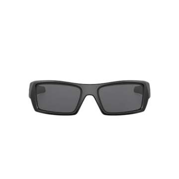 Oakley Men's Oo9014 Gascan Rectangular Sunglasses, Matte Black/Grey, 60 mm