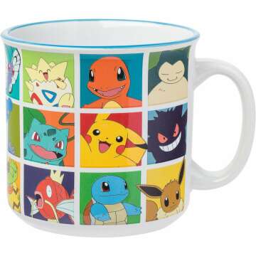 Silver Buffalo Pokémon Character Grid Ceramic Camper Mug - 20oz