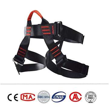 HandAcc Climbing belts, Safe Seat Belts for Tree Climbing Outdoor Training Caving Rock Climbing Rappelling Equip - Half Body Guide belt for Women Man and Novice