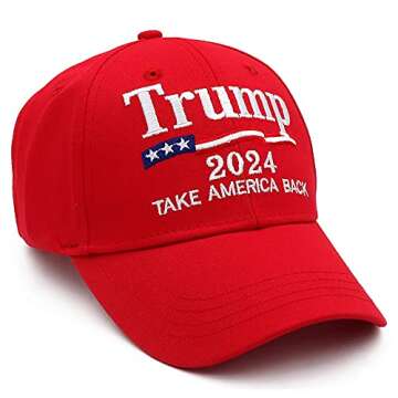 Trump 2024 Hat Donald Trump Hat 2024 MAGA Hat Take America Back USA Embroidered Adjustable Baseball Cap Red