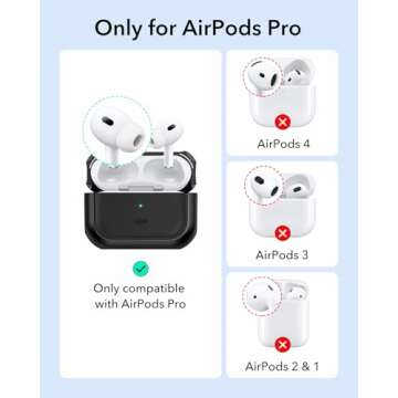 ESR for AirPods Pro 2nd Generation Case (HaloLock), Compatible with Airpods Pro Case 2nd/1st Gen (2023/2022/2019), Compatible with MagSafe, Full Drop Protection Cover with Lanyard, Black