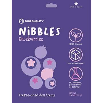 Nibbles All Natural Freeze-Dried Fruit & Vegetable Healthy Dog Treats… (Blueberries)