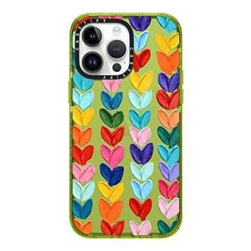 CASETiFY Impact iPhone 14 Pro Max Case [4X Military Grade Drop Tested / 8.2ft Drop Protection] - Polka Daub Hearts - Kiwi