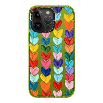 CASETiFY Impact iPhone 14 Pro Max Case [4X Military Grade Drop Tested / 8.2ft Drop Protection] - Polka Daub Hearts - Kiwi