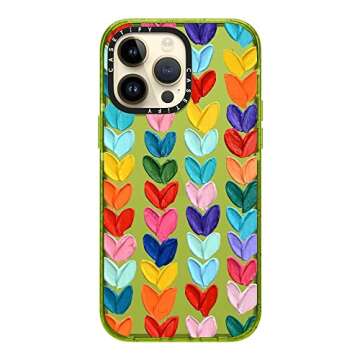 CASETiFY Impact iPhone 14 Pro Max Case [4X Military Grade Drop Tested / 8.2ft Drop Protection] - Polka Daub Hearts - Kiwi