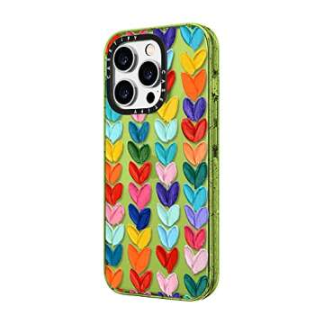 CASETiFY Impact iPhone 14 Pro Max Case [4X Military Grade Drop Tested / 8.2ft Drop Protection] - Polka Daub Hearts - Kiwi