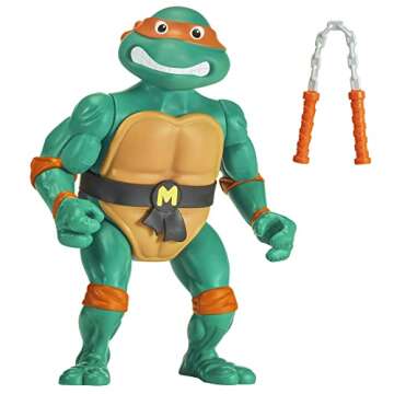 TEENAGE MUTANT NINJA Turtles Classic Giant 12-INCH Scale Figure- Michelangelo. Inspired by Original 1988 TV Show. Great Collectors Item for Kids 4 Years and Over