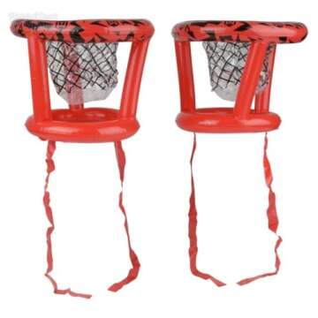 Wicked Big Sports Inflatable Basket Heads, Funny Basketball or Toss Game for Outdoor or Indoor Play, Red (1913)