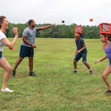 Wicked Big Sports Inflatable Basket Heads, Funny Basketball or Toss Game for Outdoor or Indoor Play, Red (1913)