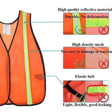 SIFE High Visibility Safety Vests 10 Pack