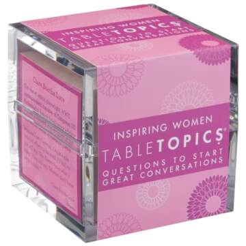 TableTopics Inspiring Women - 135 Conversation Cards with Inspirational Quotes and Questions for Discussions - Historical and Current Female Role Models