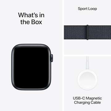 Apple Watch SE (2nd Gen) [GPS 44mm] Smartwatch with Aluminum Case with Midnight Sport Loop. Fitness & Sleep Tracker, Crash Detection, Heart Rate Monitor, Retina Display, Carbon Neutral