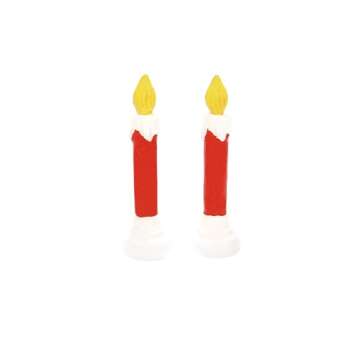 Department 56 Village Collection Accessories Blow Mold Noel Candles Lit Figurine Set, 2.36 Inch, Multicolor