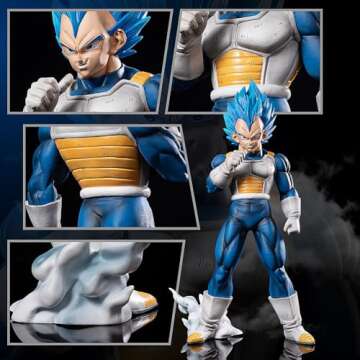 LESESOBE Vegeta Figure Statues Figurine DBZ Super Saiyan Blue Collection Birthday Gifts PVC 11 Inch