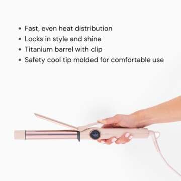 L'ANGE HAIR Le Clip Titanium Curling Iron | Professional Salon Styling Tool for Defined, Frizz-Free, Long-Lasting Curls | 1 inch