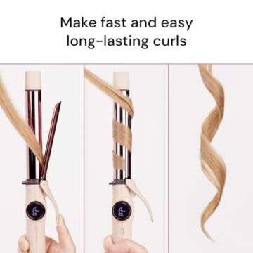 L'ANGE HAIR Le Clip Titanium Curling Iron | Professional Salon Styling Tool for Defined, Frizz-Free, Long-Lasting Curls | 1 inch