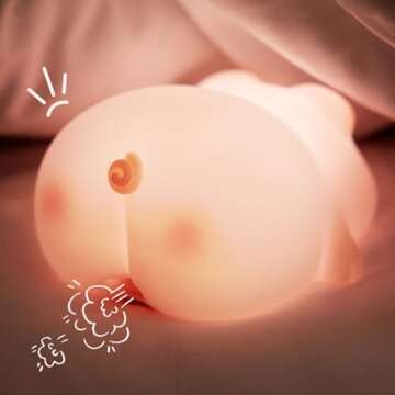 STROLITE Night Light for Kids, Cute Pig Night Light, 3 Level Dimmable Toddler Night Light, LED Rechargeable Bedside Touch Lamp, Squishy Lamp Gift for Kids Boy Girl