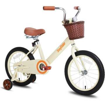 JOYSTAR Vintage Kids Bike with Training Wheels & Basket - Perfect for Ages 2-14