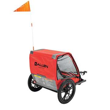 Allen Sports Hi-Viz 2-Child Bicycle Trailer, Model ET2-R, Red