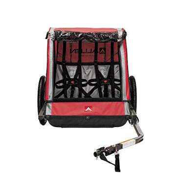 Allen Sports Hi-Viz 2-Child Bicycle Trailer, Model ET2-R, Red