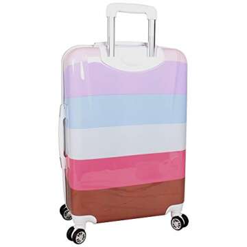 Nicole Miller New York Rainbow Luggage Collection - Lightweight 28 Inch (ABS+PC) Hardside Suitcase - Durable Large Checked Bag with 8-Rolling Spinner Wheels (28in, Rainbow Lavender)…