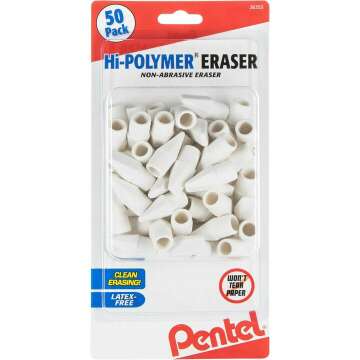 Perfect Pentel® Hi-Polymer® Eraser Caps - 50 Pack! ✏️