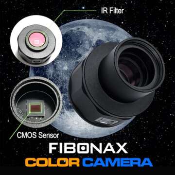 FIBONAX Nova200 Telescope Camera,1920 * 1080 Pixels， CMOS Electronic Eyepiece for 1.25 inch Telescope, Planetary Astronomy Camera, Suitable for Astrophotography Beginners