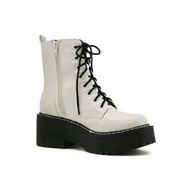 Soda FLING Lace-Up Combat Ankle Boots for Women