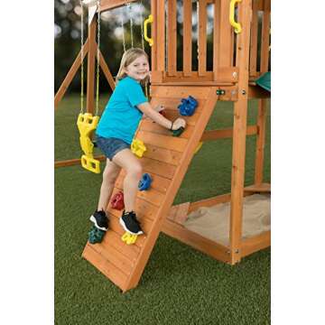 Sky View Cedar Backyard Playset | W: 17'10" D: 9'4" H: 9'9" | w/2-Person Glider & 2 Belt Swings | Binoculars, Steering Wheel & Telescope | Kids Age 3-12 | ASTM Standards | 10-Year Warranty on Wood