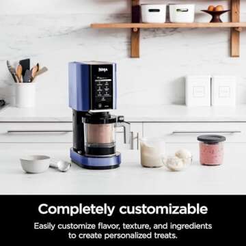 Ninja NC301 CREAMi, Ice Cream, Gelato, Milkshake, Sorbet, and Smoothie Bowl Maker, 7 One-Touch Programs, Blue (Renewed)