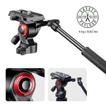 Manfrotto Befree Travel, Light Weight, Fluid Drag System Professional Video Tripod, Black (MVKBFRL-LIVEUS)