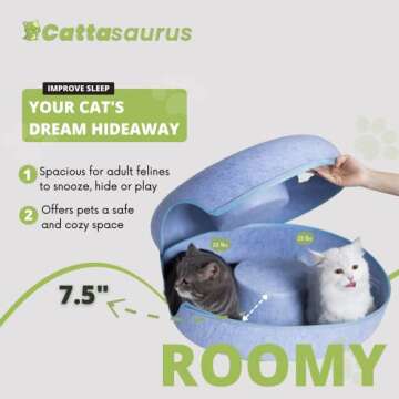 CATTASAURUS Large Cat Cave for Multiple Cats - Comfy