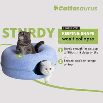 CATTASAURUS Large Cat Cave for Multiple Cats - Comfy