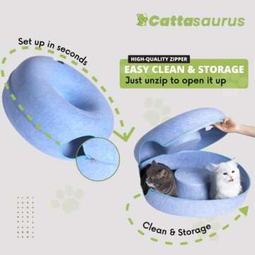 CATTASAURUS Large Cat Cave for Multiple Cats - Comfy