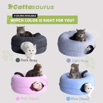 CATTASAURUS Large Cat Cave for Multiple Cats - Comfy